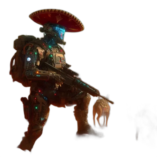 robot, staff, weapon, mask transparent PNG cut-out