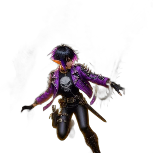 jacket, staff, weapon, robot transparent PNG cut-out