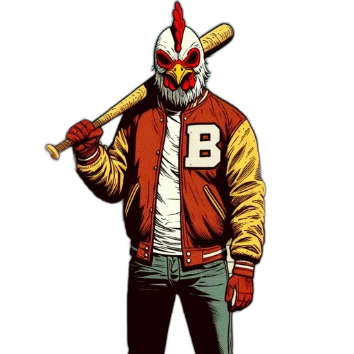jacket, robot, mask, weapon transparent PNG cut-out