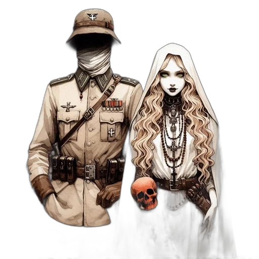 mask, jacket, dress, concept art transparent PNG cut-out