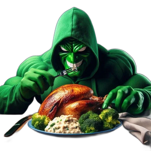 food, animal, figure, green transparent PNG cut-out