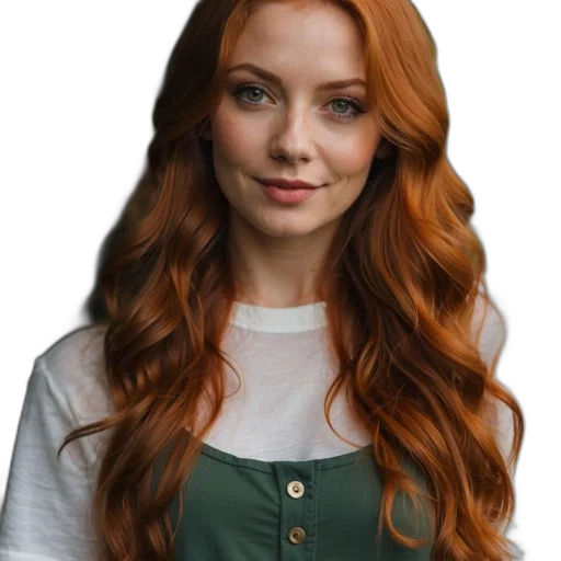 hair, jacket, dress, staff transparent PNG cut-out