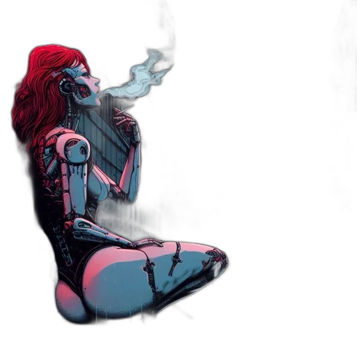 mask, comic book art, concept art, cyberpunk transparent PNG cut-out