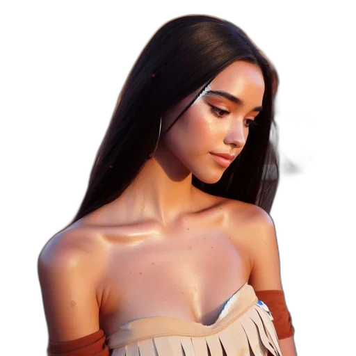 dress, jewelry, hair, photorealistic transparent PNG cut-out