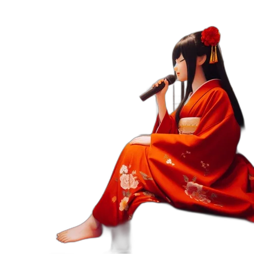 dress, staff, umbrella, photorealistic transparent PNG cut-out