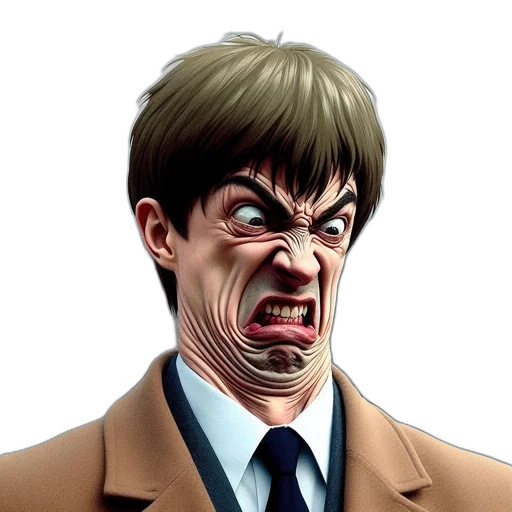 face, comic book art, photorealistic, cartoon transparent PNG cut-out