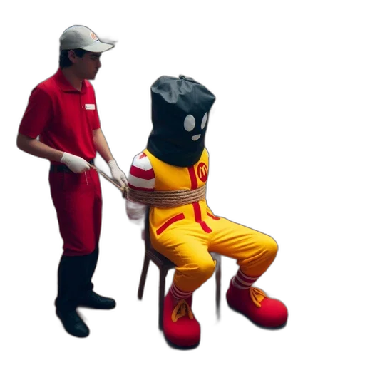 robot, staff, jacket, hat transparent PNG cut-out