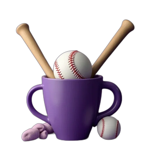 3d render, baseball, bats, ball transparent PNG cut-out