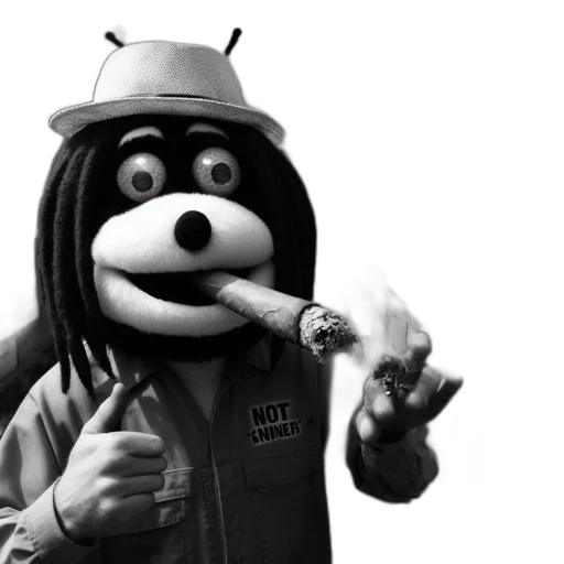 jacket, staff, animal, cartoon transparent PNG cut-out