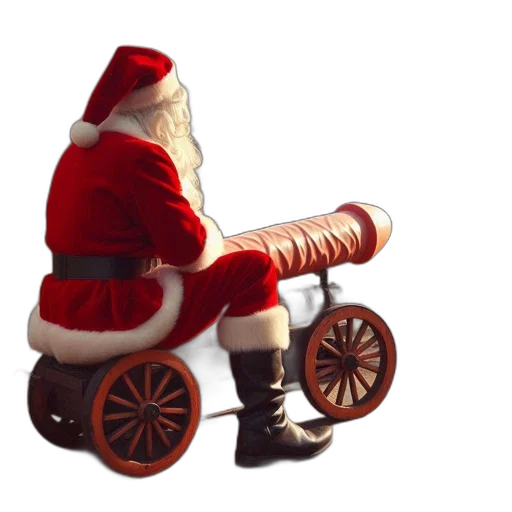 santa, claus, figure, perches transparent PNG cut-out