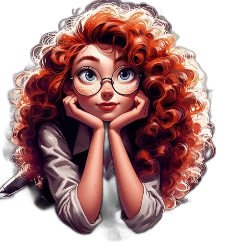 hair, cartoon, photorealistic, fantasy art transparent PNG cut-out