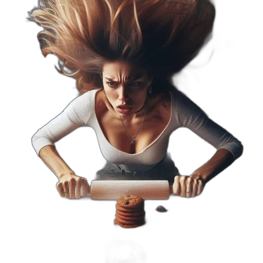 hair, face, jewelry, staff transparent PNG cut-out
