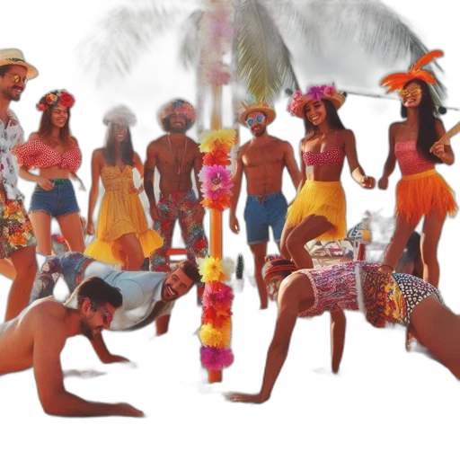 concept art, beach, underwater, fire transparent PNG cut-out
