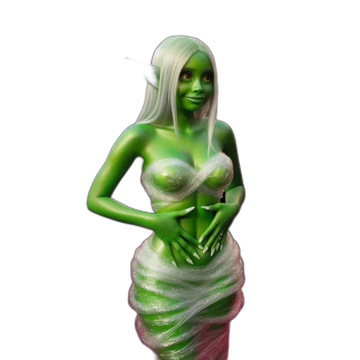 dress, creature, fantasy art, 3d render transparent PNG cut-out