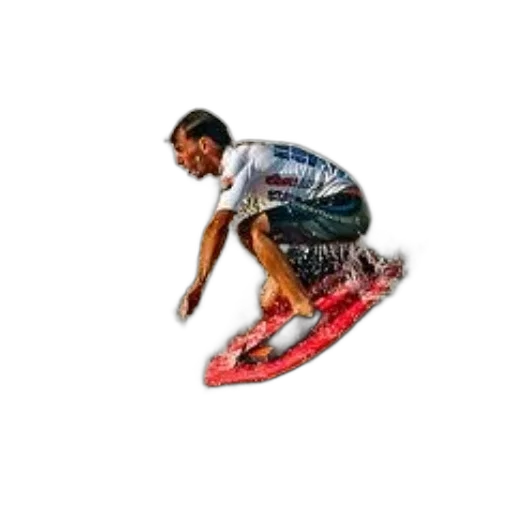 photorealistic, pixel art, surfer, rides transparent PNG cut-out