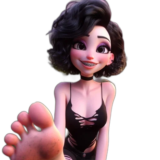 shoes, dress, face, 3d render transparent PNG cut-out