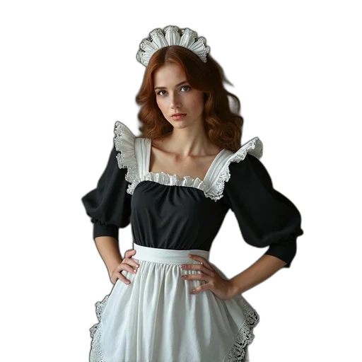 dress, photorealistic, maid, costume transparent PNG cut-out