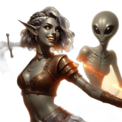 fantasy art, concept art, comic book art, photorealistic transparent PNG cut-out