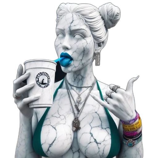 concept art, cyberpunk, comic book art, photorealistic transparent PNG cut-out