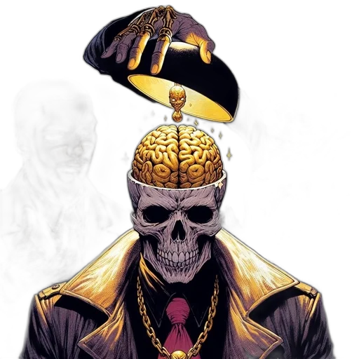 crown, jacket, hat, mask transparent PNG cut-out