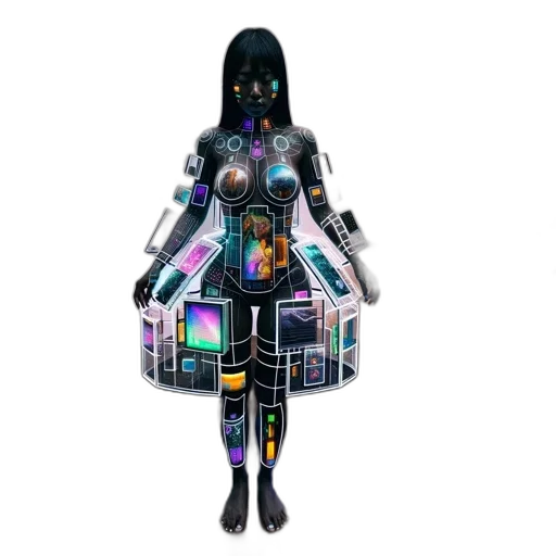 dress, robot, jewelry, jacket transparent PNG cut-out