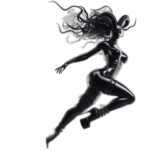 hair, dress, mask, creature transparent PNG cut-out
