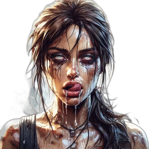 face, photorealistic, comic book art, cyberpunk transparent PNG cut-out