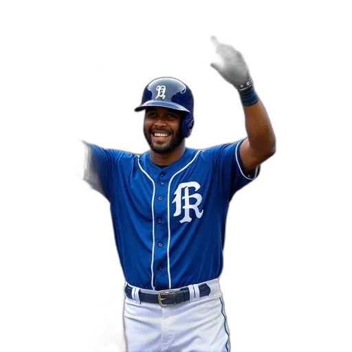 baseball, player, blue, white transparent PNG cut-out