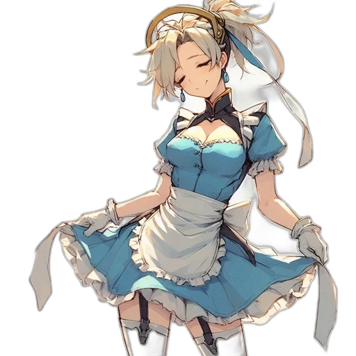 dress, staff, concept art, anime transparent PNG cut-out