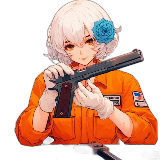 weapon, staff, flower, jacket transparent PNG cut-out