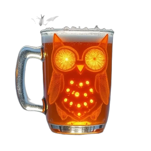 3d render, orange, owl, bats transparent PNG cut-out