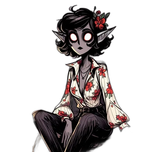 dress, mask, creature, flower transparent PNG cut-out