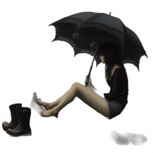 umbrella, shoes, hat, dress transparent PNG cut-out