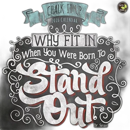 chalkboard-style, calendar, motivational, quote transparent PNG cut-out