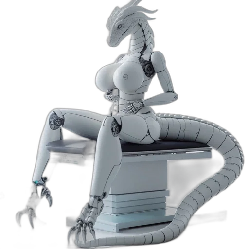 robot, dragon, 3d render, concept art transparent PNG cut-out