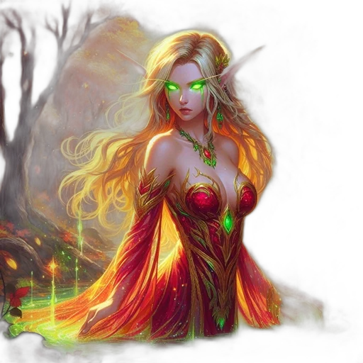 dress, fantasy art, concept art, comic book art transparent PNG cut-out