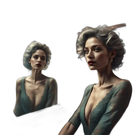 dress, face, jewelry, crown transparent PNG cut-out
