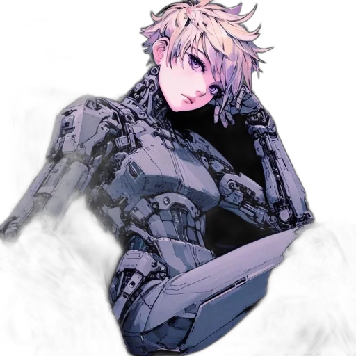robot, jacket, weapon, sword transparent PNG cut-out