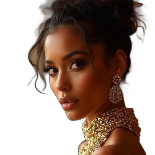 jewelry, crown, face, photorealistic transparent PNG cut-out