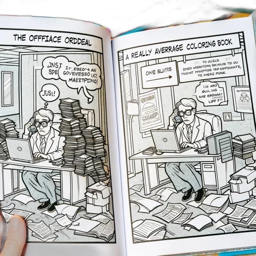 comic book art, coloring, book, overwhelmed transparent PNG cut-out