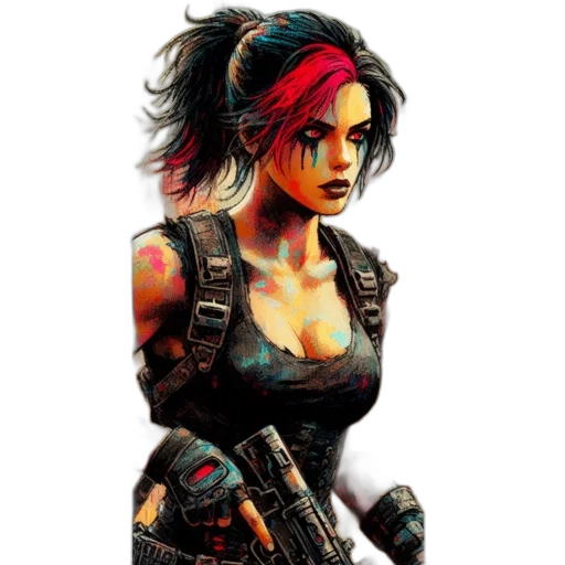 weapon, concept art, pixel art, cyberpunk transparent PNG cut-out