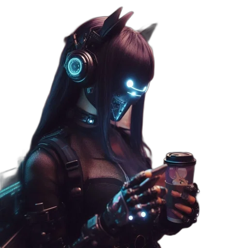 robot, mask, cyberpunk, concept art transparent PNG cut-out