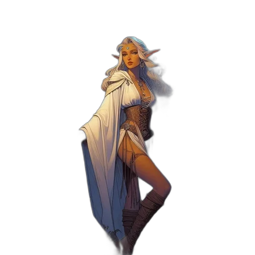 dress, staff, sword, creature transparent PNG cut-out