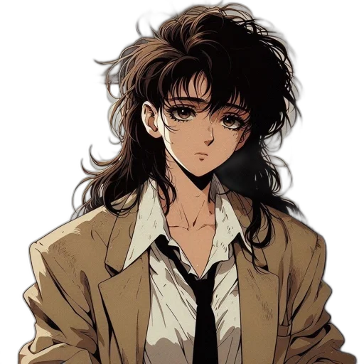 jacket, face, staff, hair transparent PNG cut-out