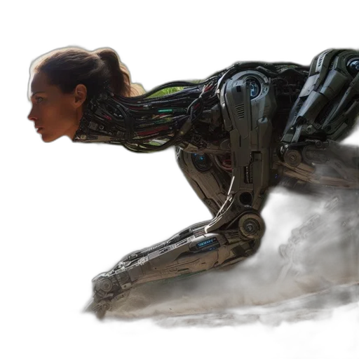 robot, concept art, cyberpunk, comic book art transparent PNG cut-out