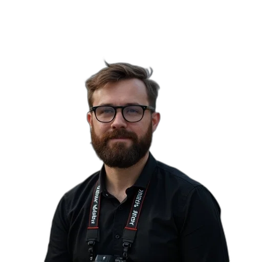staff, jacket, face, hair transparent PNG cut-out