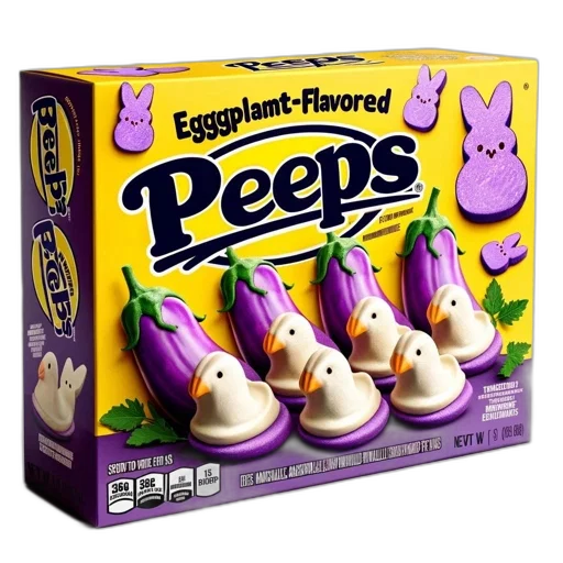food, eggplant-flavored, peeps, packaging transparent PNG cut-out