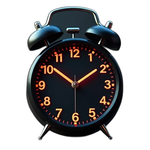 3d render, alarm, screen, showing transparent PNG cut-out