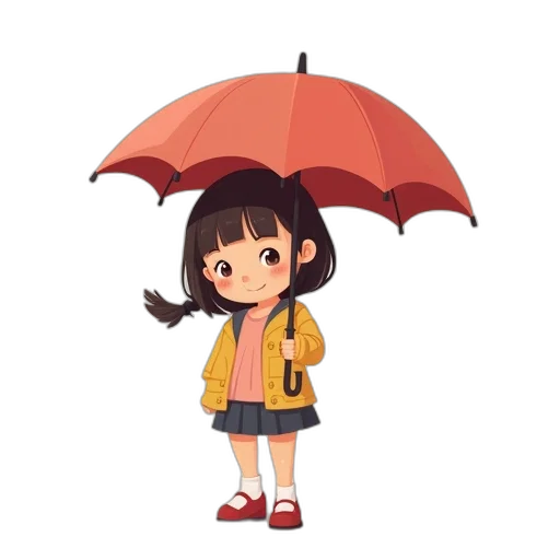 umbrella, jacket, staff, dress transparent PNG cut-out