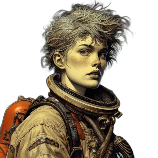 face, jacket, concept art, fantasy art transparent PNG cut-out